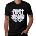 1st Grade Preppy Coquette Bow Girly Back To School Girl Kids  Slim-fit Cut T-Shirt