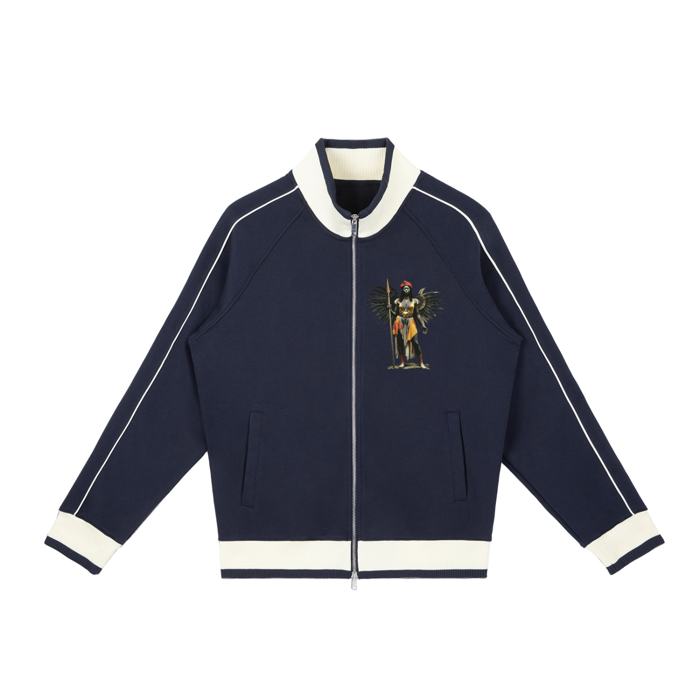AmaruKhan Hebrews Color Block Raglan Sleeve Zip Track Jacket