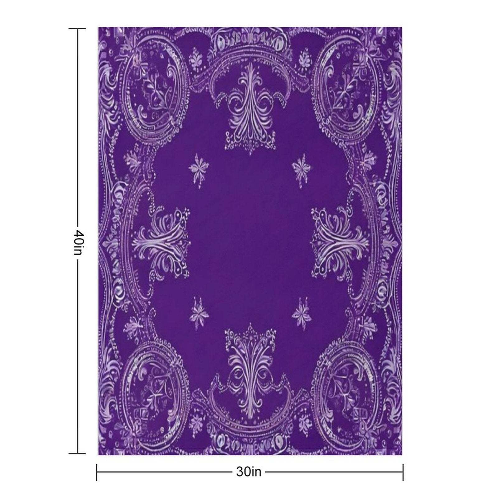 RogerPattern - Pale Purple Elegance White Detail Bandana Throw Blanket