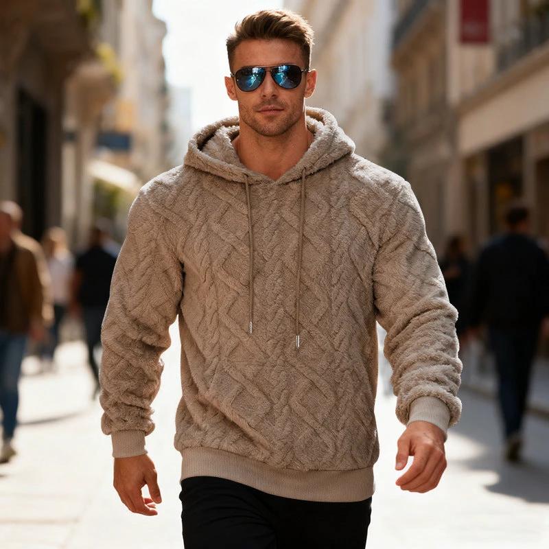Men's Casual Heavy Double-sided Loose Pullover Hoodie
