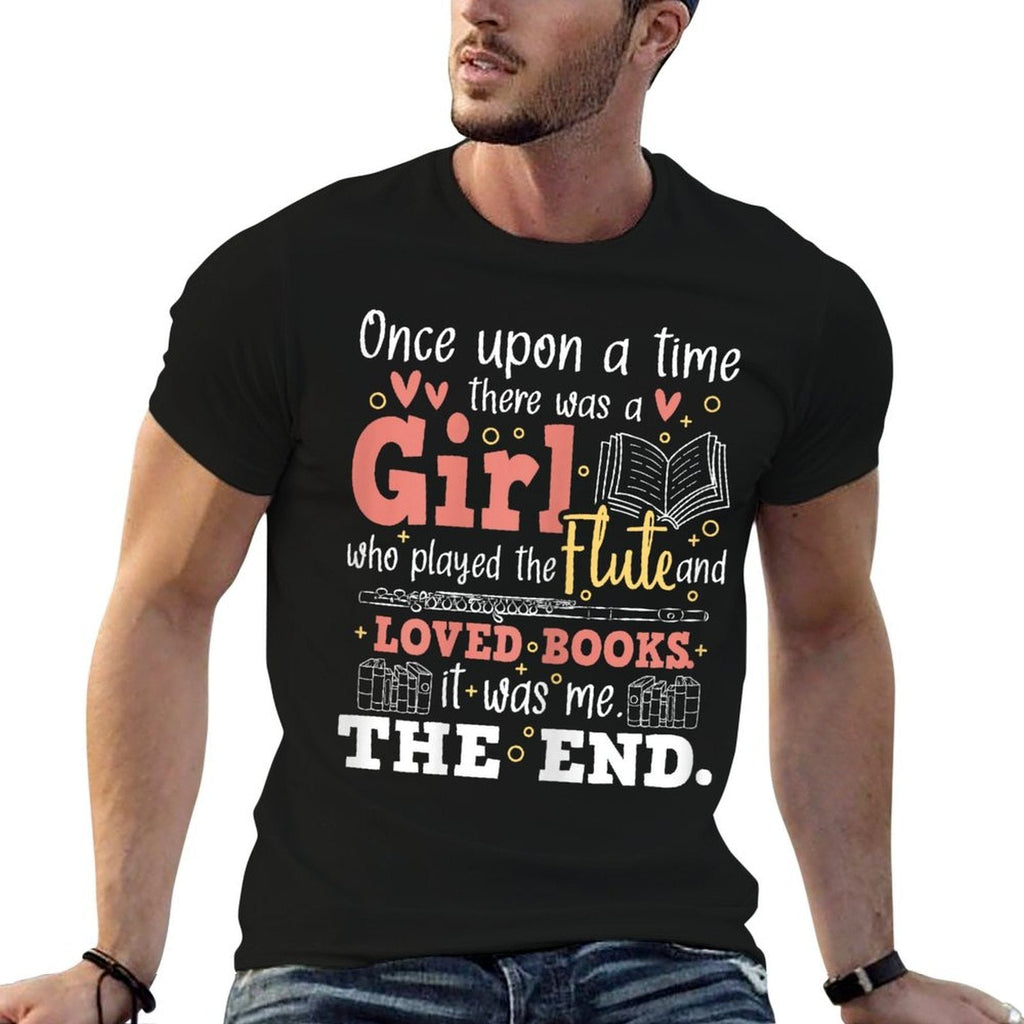 Flute Player Book Lover Flutist Marching Band Musician  Classic T-Shirt