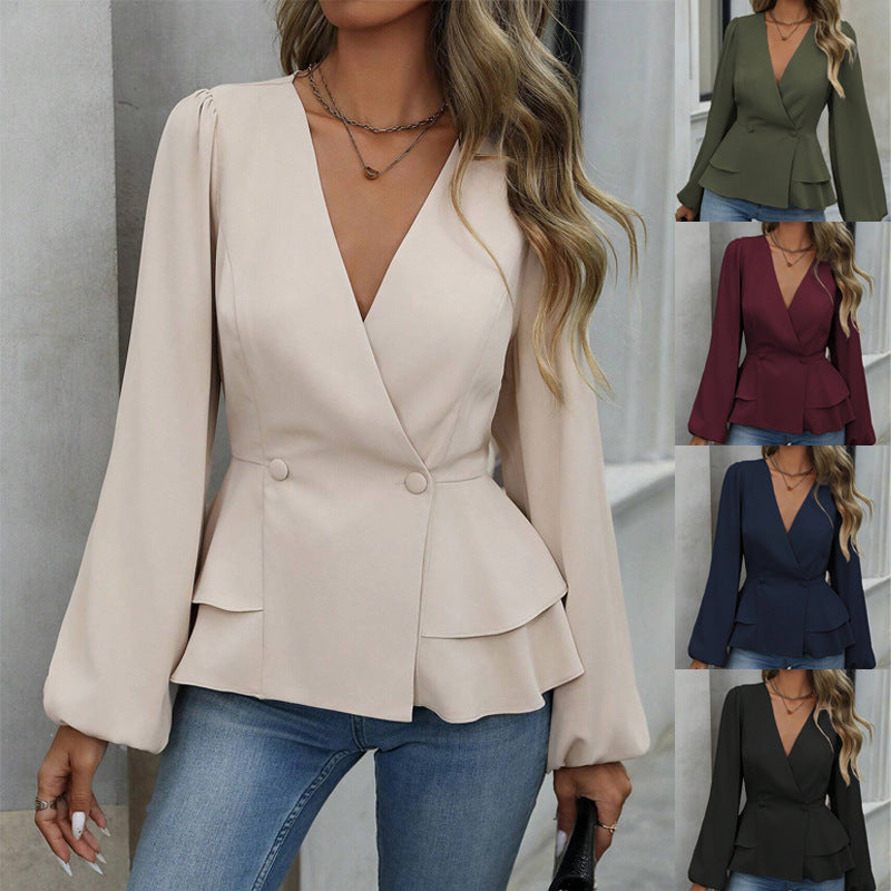 Slim Fit Waist French Lace Waist Shirt See size chart under “more details”