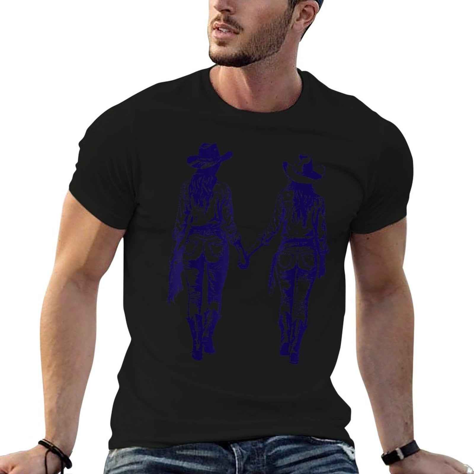 Lesbian Cowgirl Gay Western Cute LGBTQ  Lightweight T-Shirt