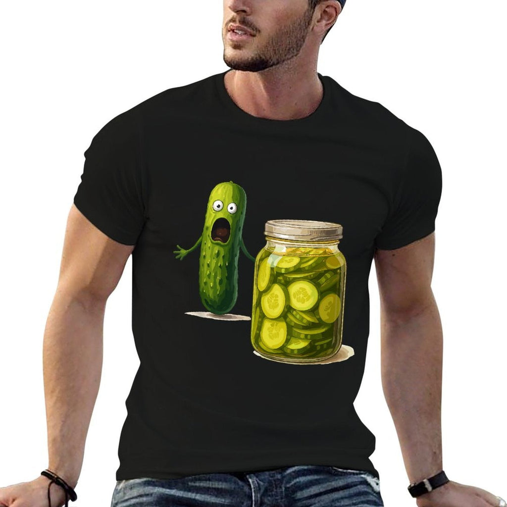 Funny Screaming Pickle Cucumber Jar Joke  Relaxed-fit T-Shirt