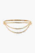 GlamourStyle Metal Triple-Layered Chain Belt – Eye-Catching Fashion Accessory See size chart under “more details”