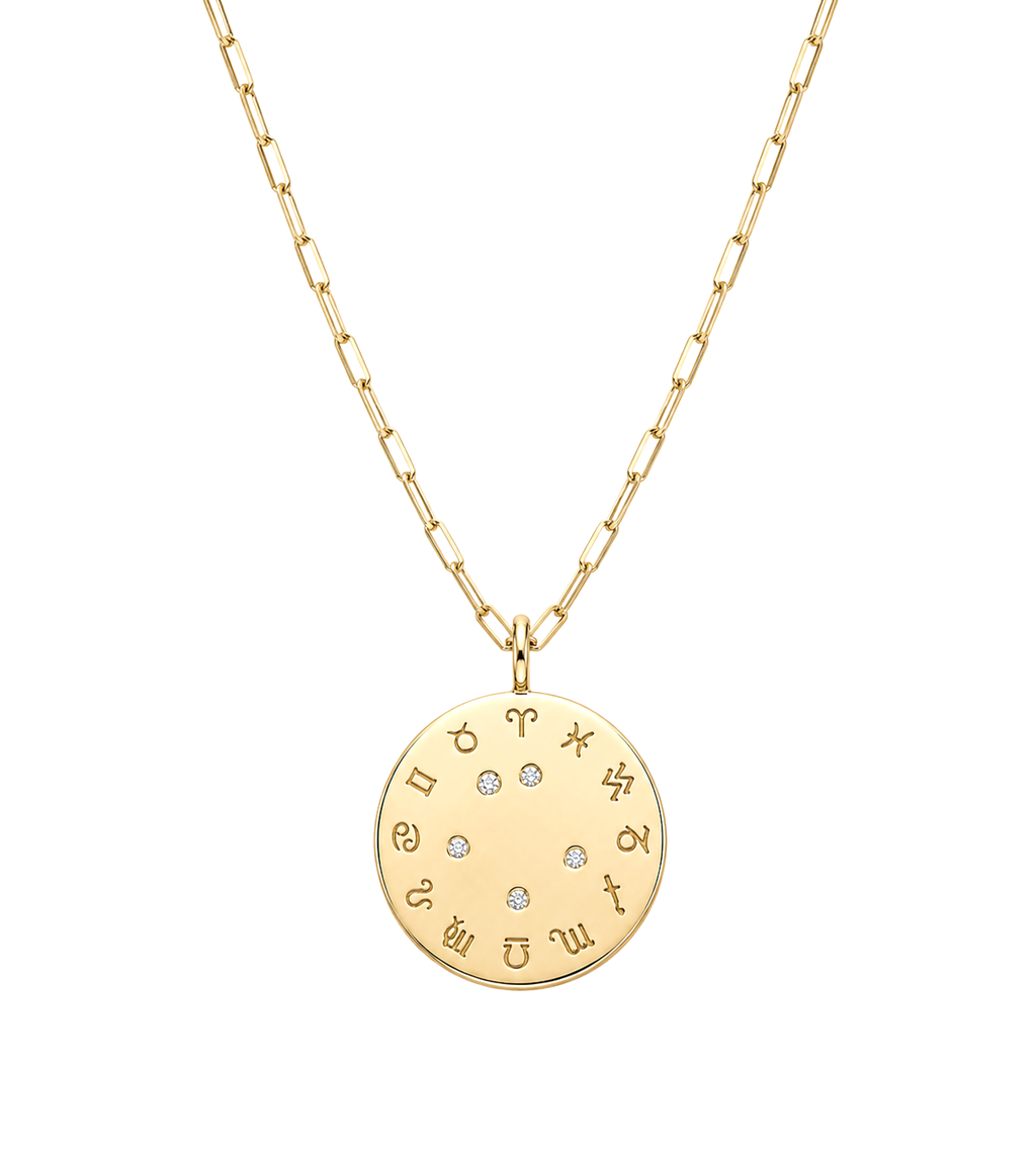 Zodiac Diamond Wheel Necklace
