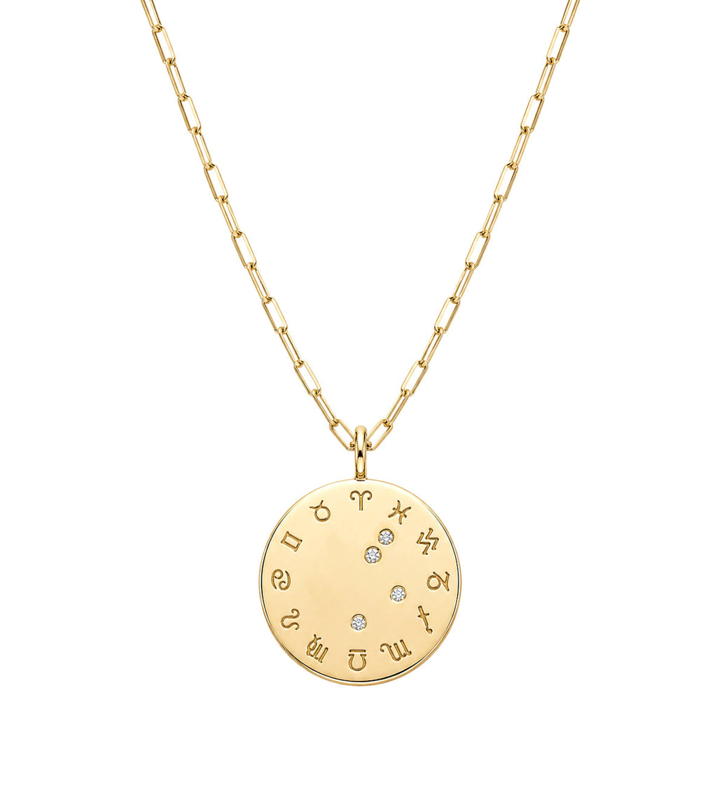 Zodiac Diamond Wheel Necklace