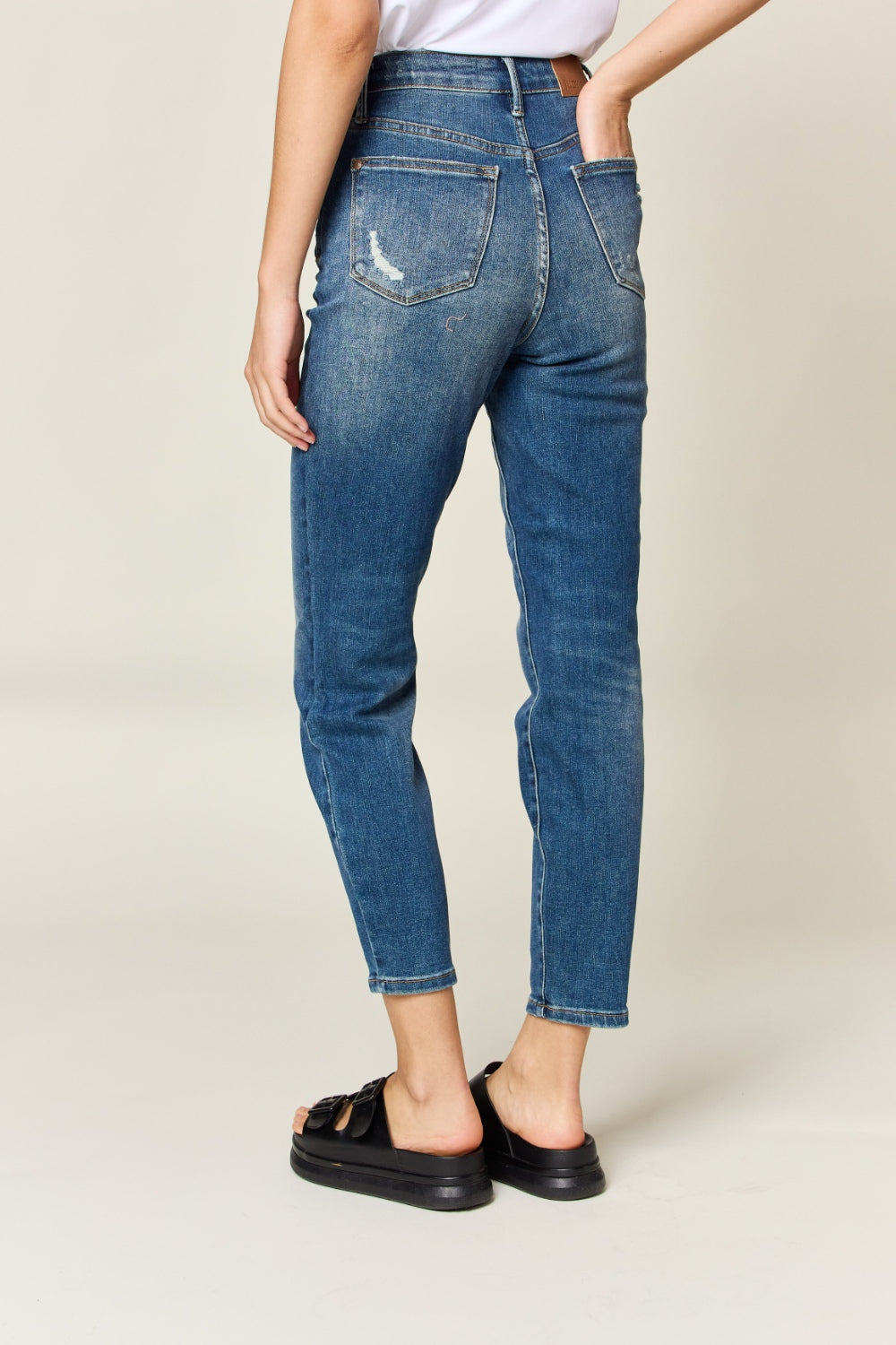 Judy Blue Tummy Control High Waist Slim Jeans For Women Full Size Midsection Smoothing Figure Flattering