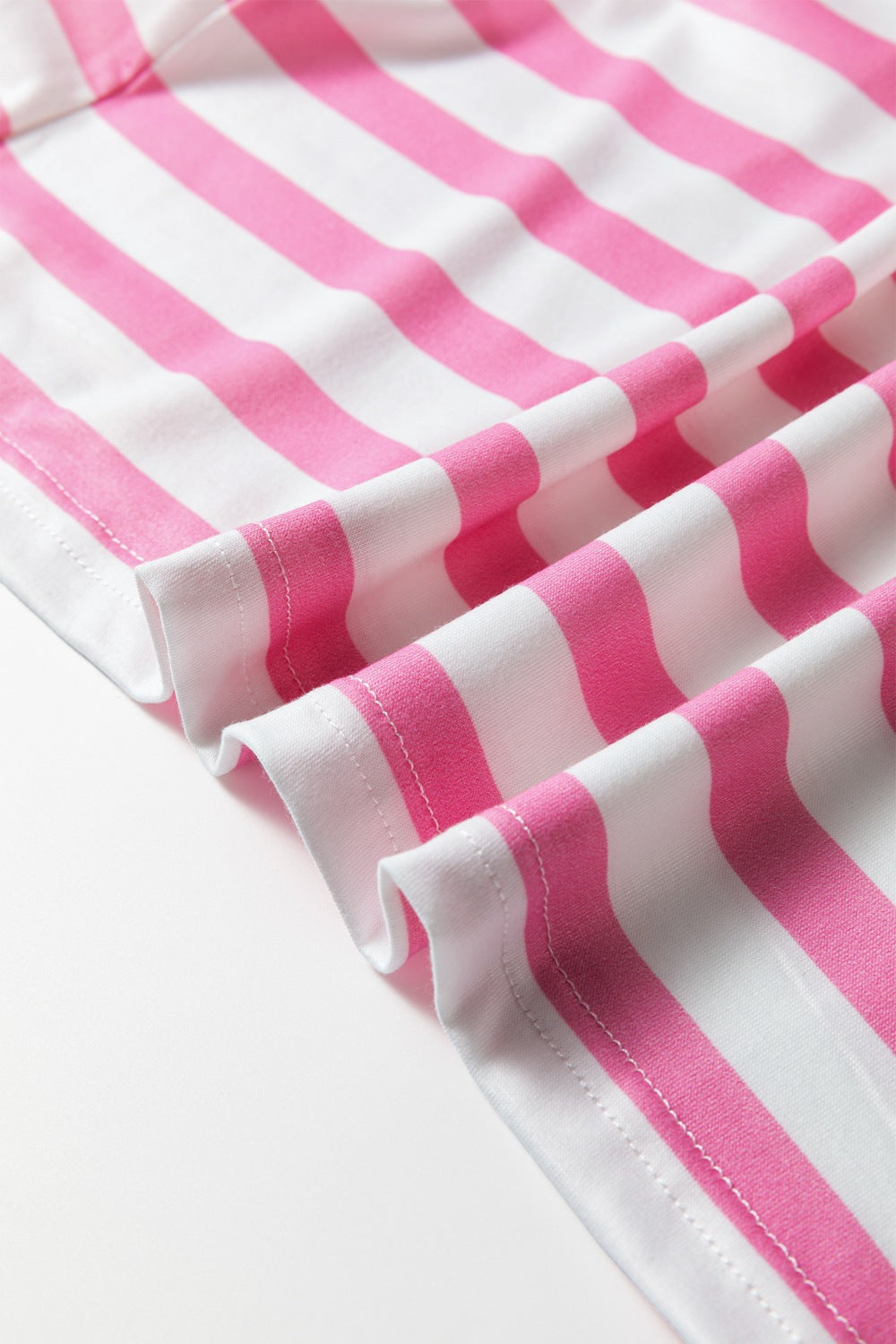 Women Striped V Neck Short Sleeve Casual T Shirt with Pocket