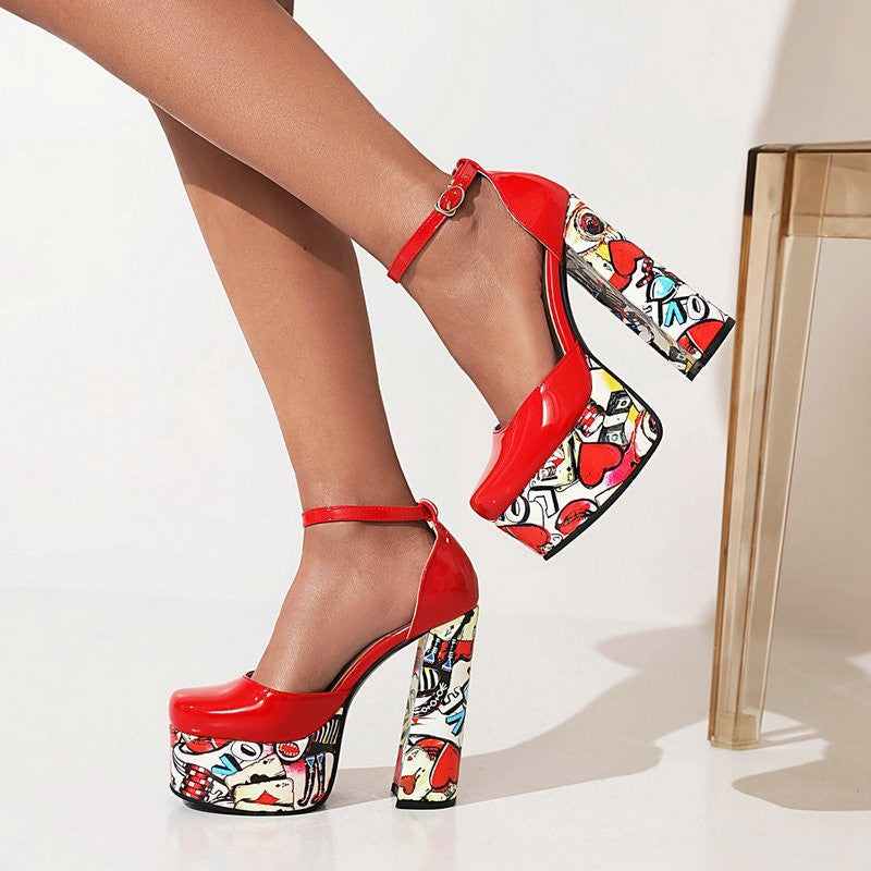 Waterproof Platform Sandals with Chunky Heels