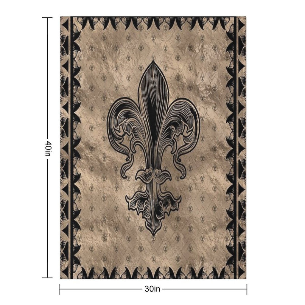 Fleur-de-lis - Black And Gold Throw Blanket
