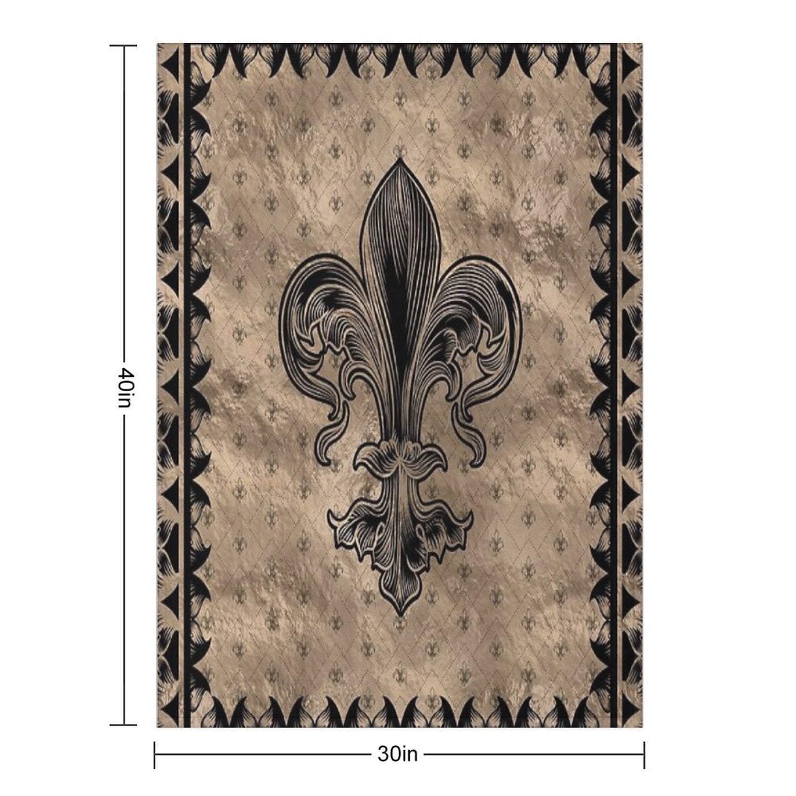 Fleur-de-lis - Black And Gold Throw Blanket