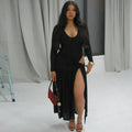 Women's Fashion Sexy Long-sleeved Jumpsuit Lace-up Dress