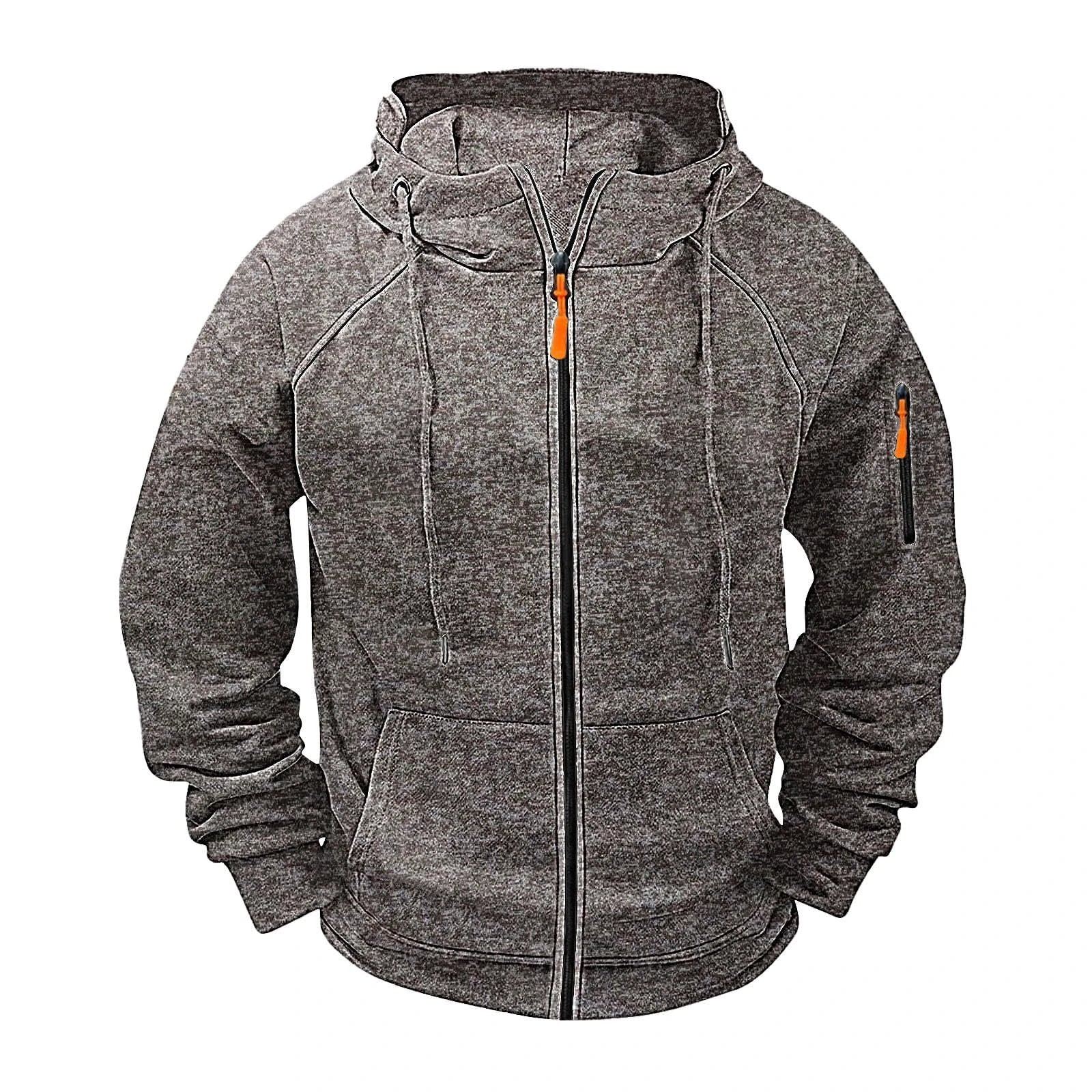 Men's Loose Leisure Hooded Zip-up Sweater