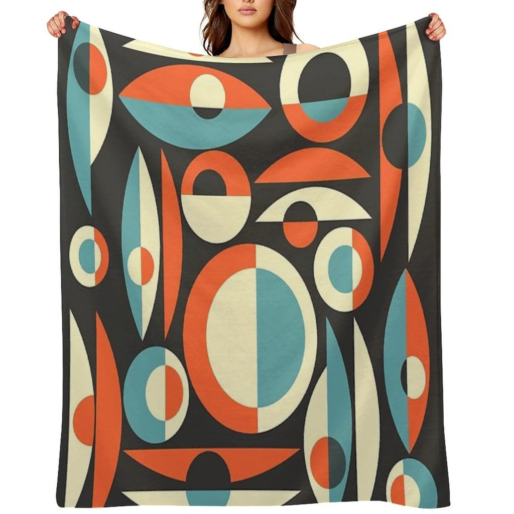 Retro Eames Era  Pisces Throw Blanket