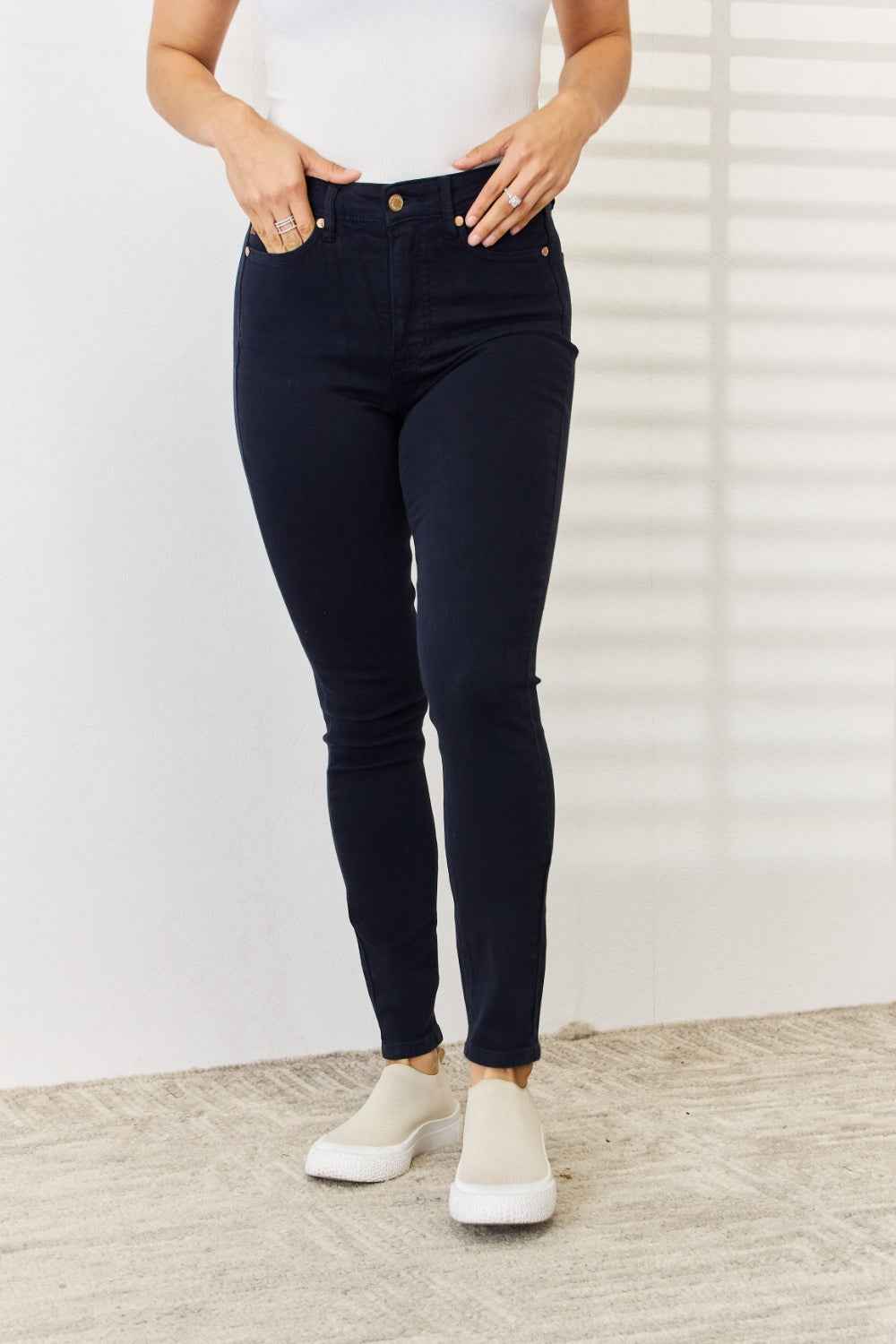 Judy Blue Tummy Control Skinny Jeans - Garment Dyed