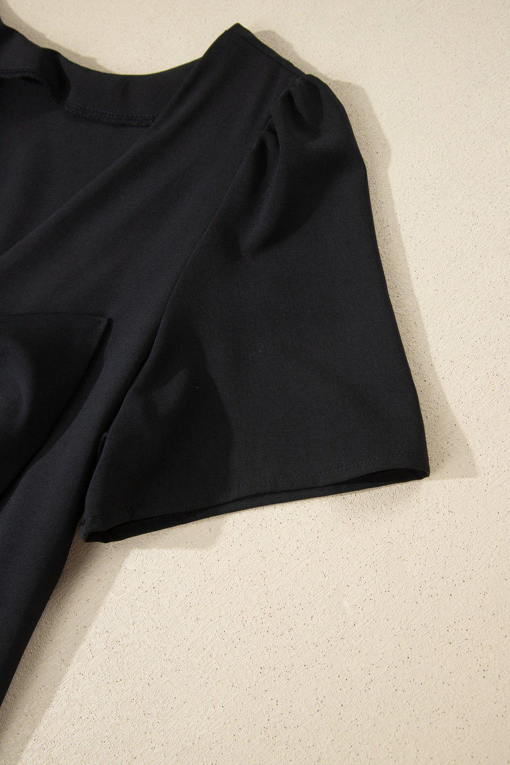 Black Bow Decor Backless Short Sleeve Shift Mini Dress