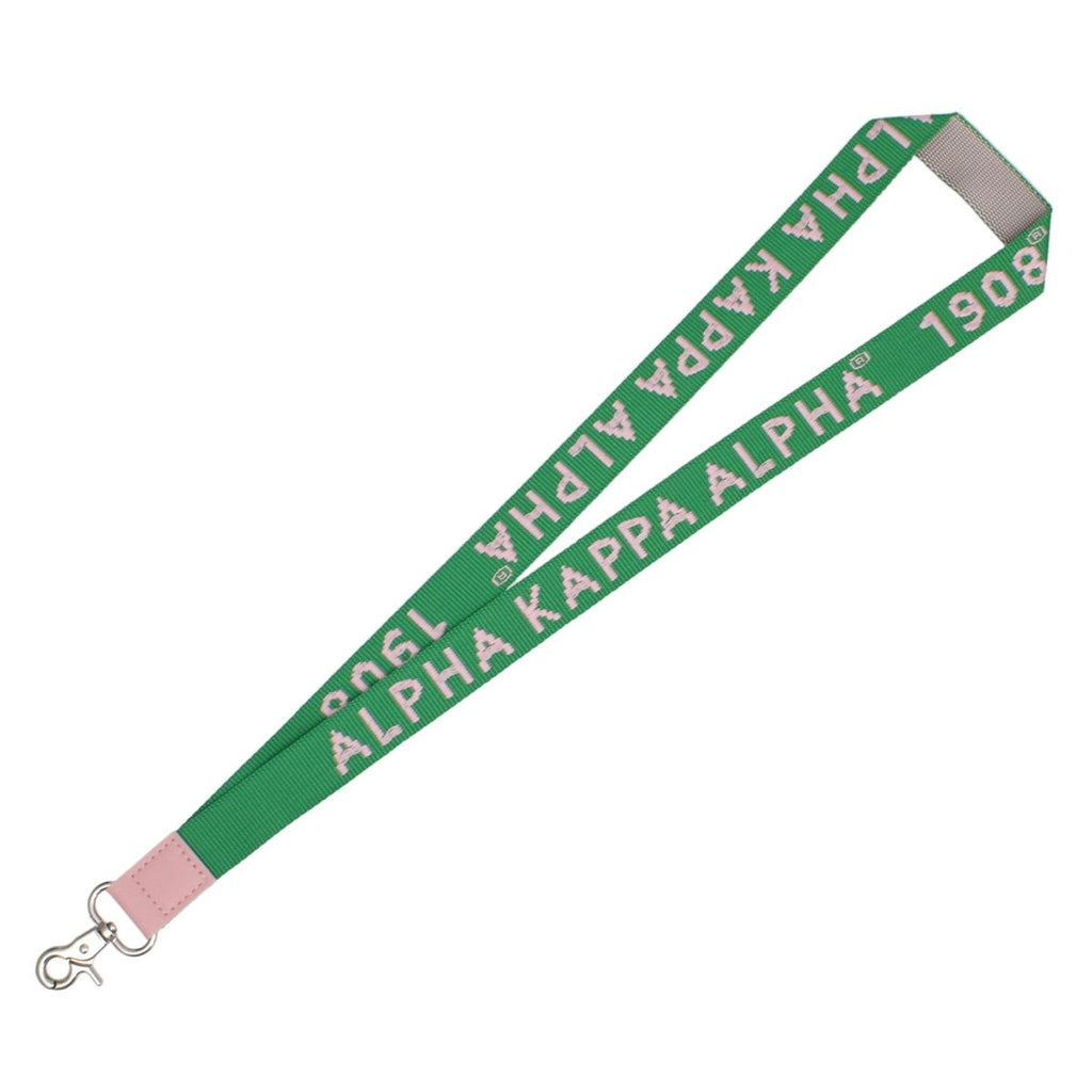 AKA Green Canvas Lanyard