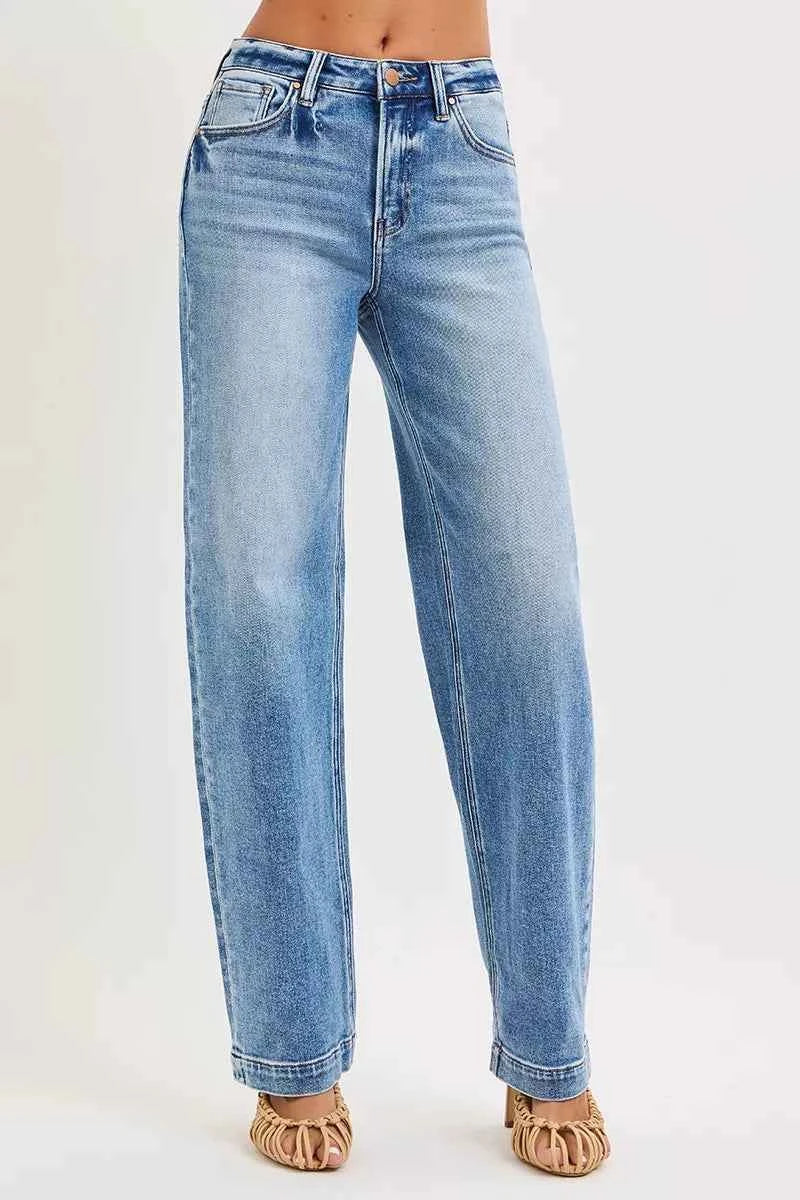 RISEN High Rise Wide leg Jeans