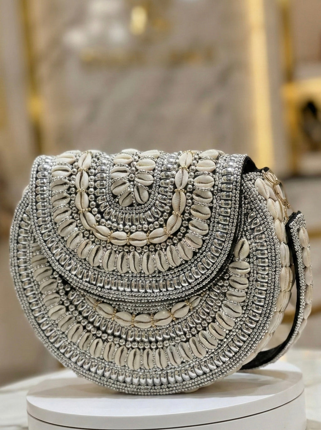 Bahari Luxe Cowry Shell Clutch