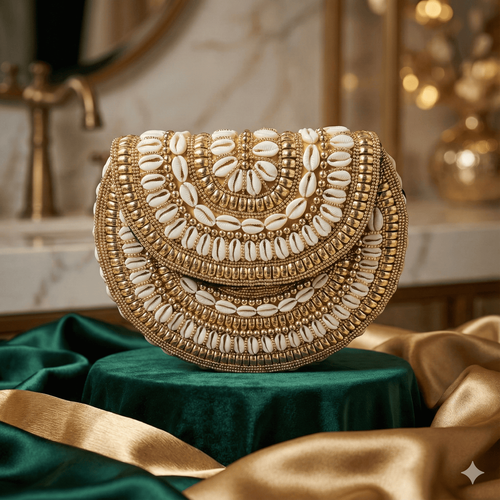 Bahari Luxe Cowry Shell Clutch