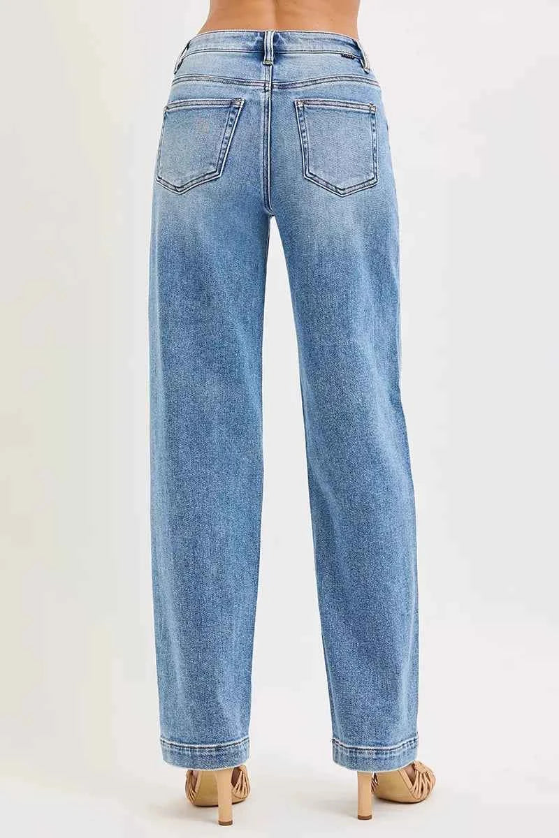 RISEN High Rise Wide leg Jeans