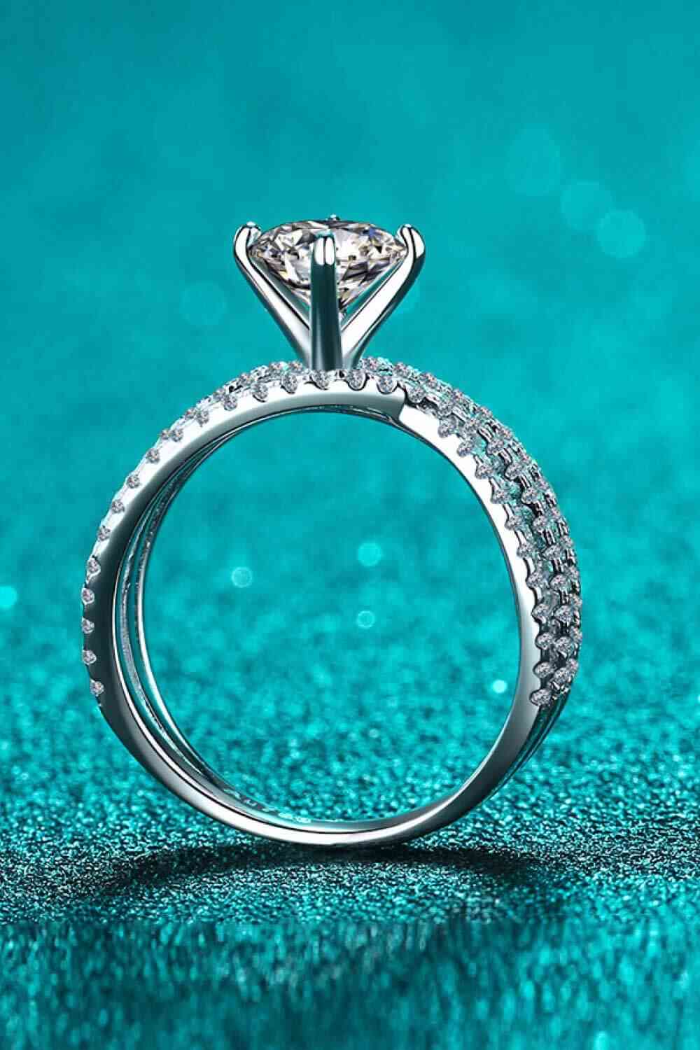 ElegantJewels 1 Carat Moissanite Crisscross Ring – Modern Sterling Silver Design See size chart under “more details”