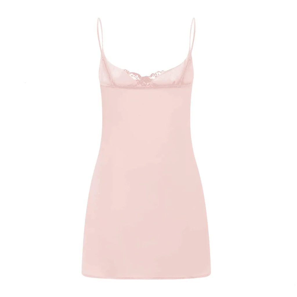 Be My Muse Floral Embroidery Satin Mini Dress