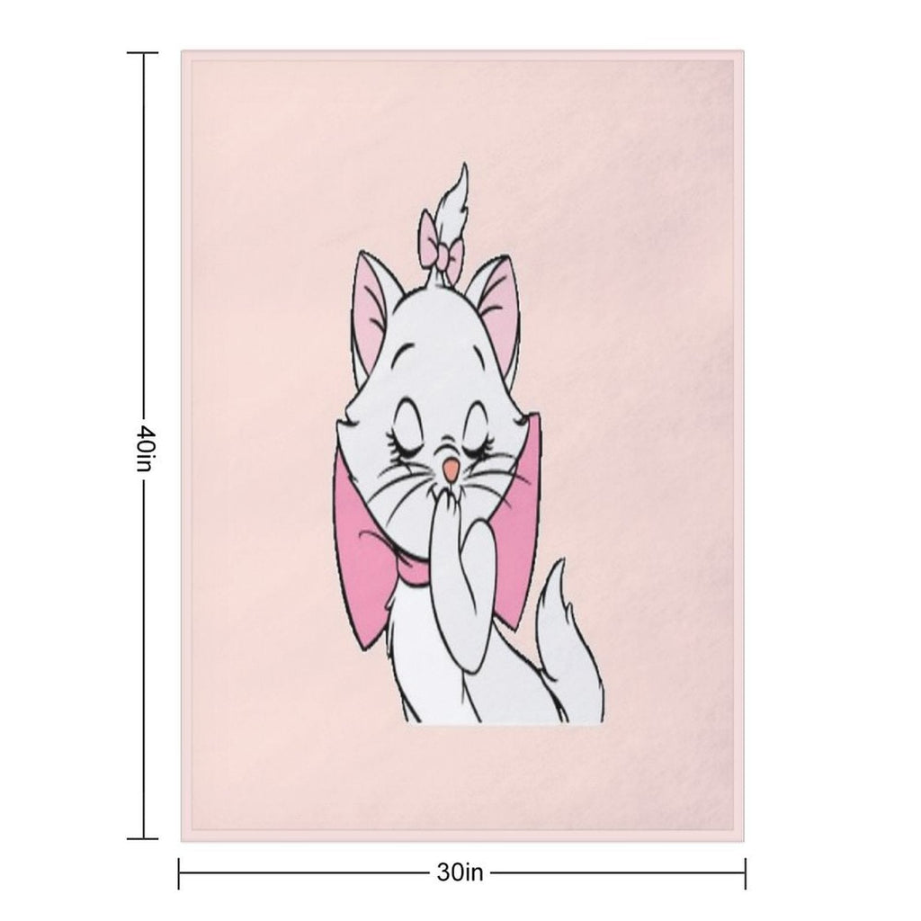 Marie Cute Aristocats. Beautiful Kitty. Cartoon Cat Teehee Throw Blanket