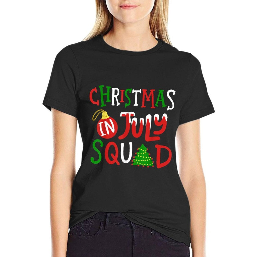 Christmas in July Squad Funny Merry Xmas Men Women Kids  Polyester Blend T-Shirt