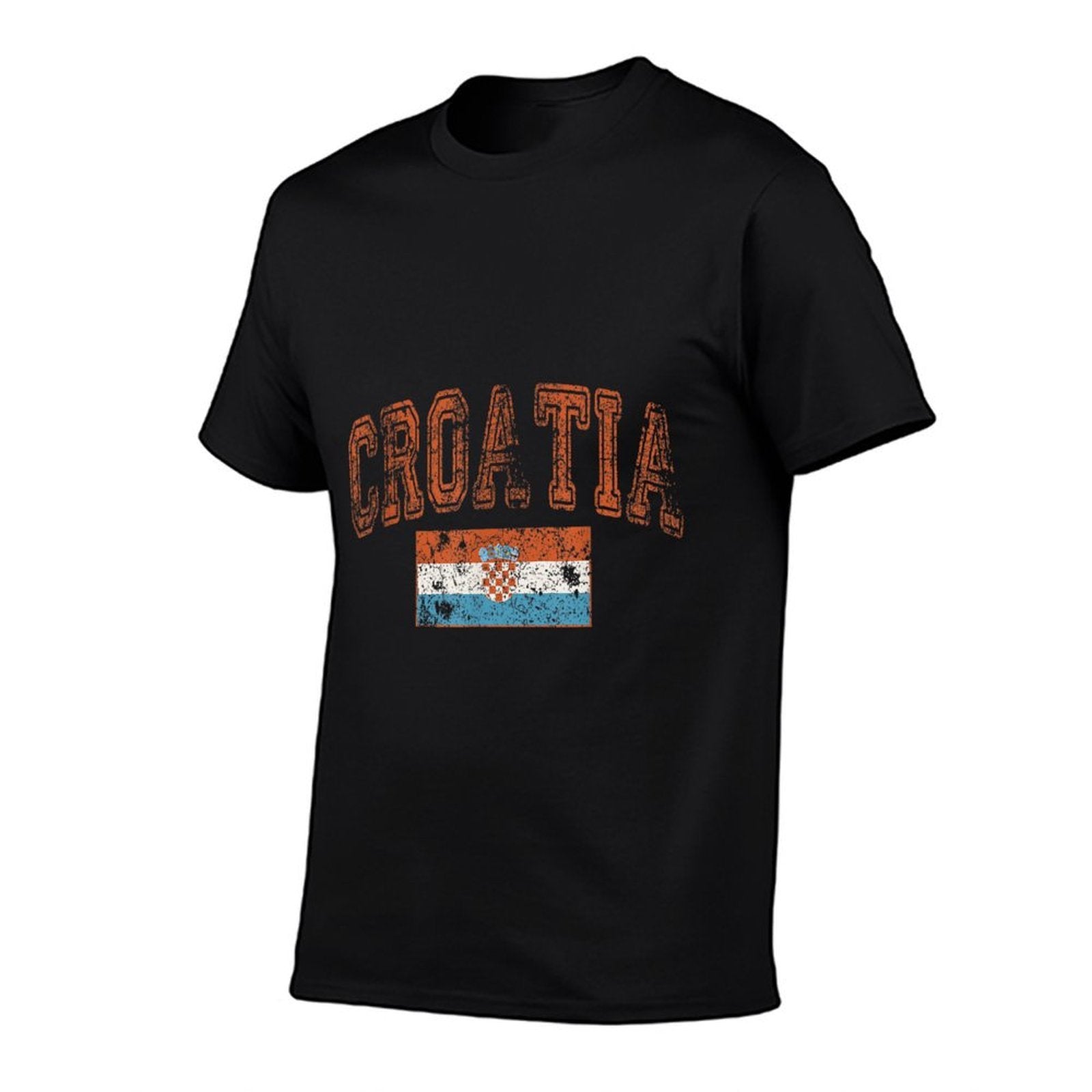 Threadrock Vintage Retro Faded Croatia Croatian Pride, Small, White  High-quality Stitching T-Shirt