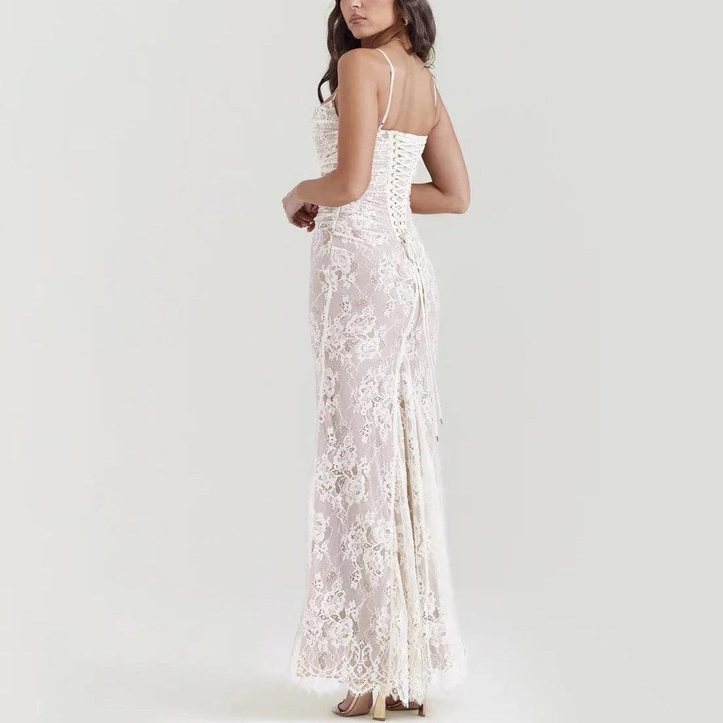 Between Two Worlds Vintage Lace Maxi Dress