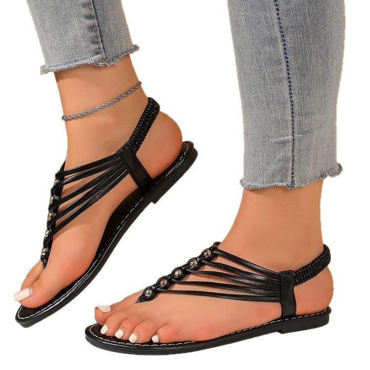 Versatile Open-Toe Sandals With Elastic Cuff