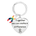 Big Heart Make A Difference Autism Awareness Ribbon Key Chains
