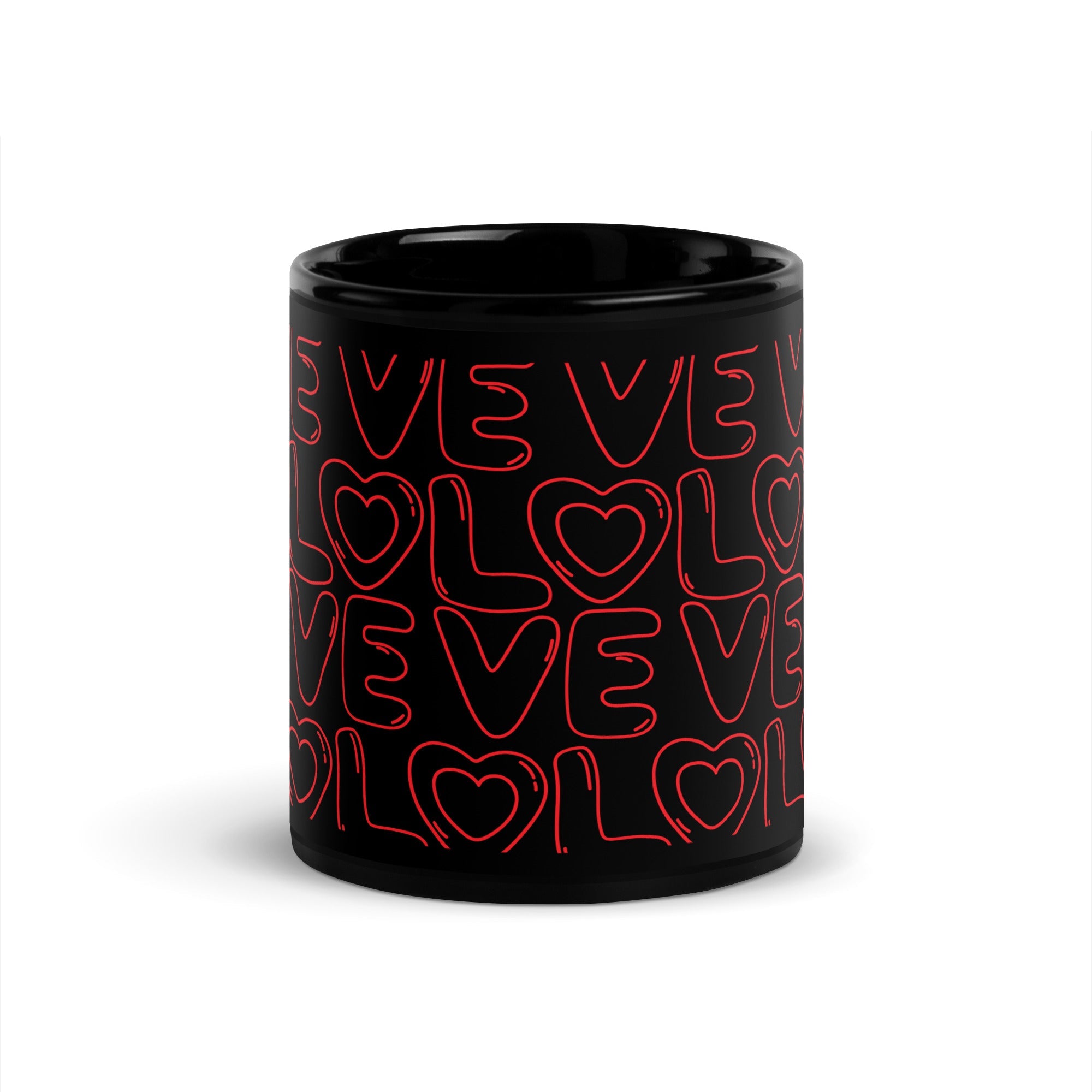“Cup O’ Love” Black Glossy Ceramic Mug