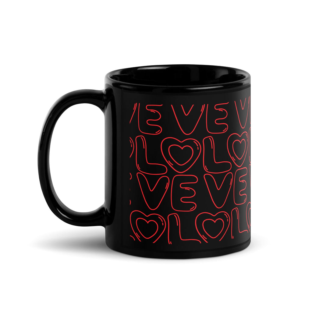 “Cup O’ Love” Black Glossy Ceramic Mug