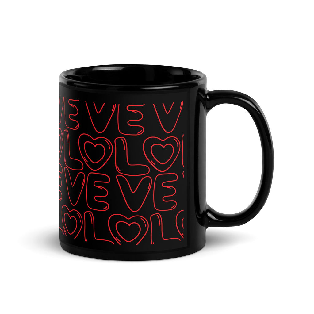 “Cup O’ Love” Black Glossy Ceramic Mug