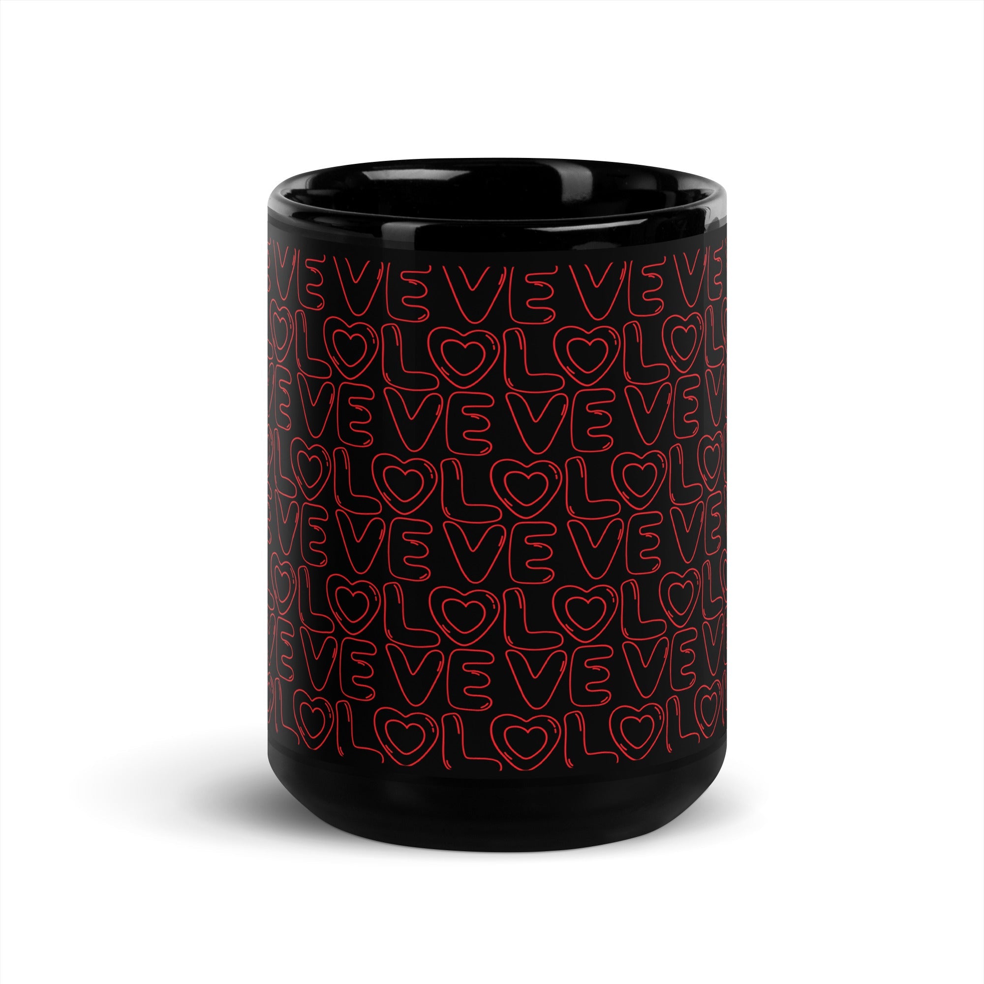 “Cup O’ Love” Black Glossy Ceramic Mug