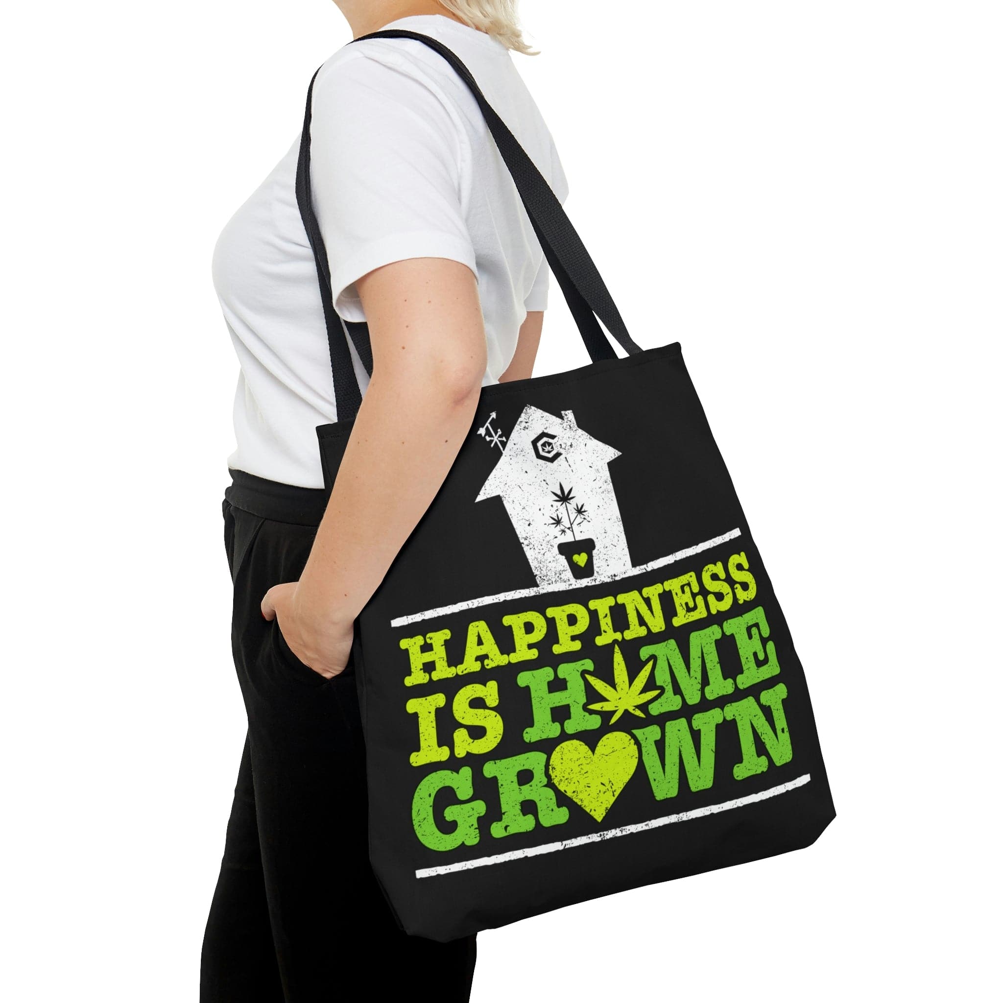 Happiness is Homegrown Black Tote Bag