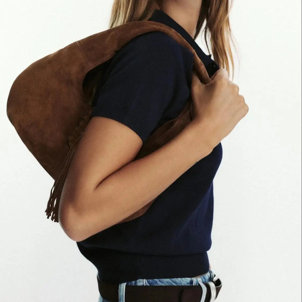 Boho Soul Suede Fringed Shoulder Bag
