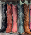 Traditional Western Flame Stitched Leather Boots