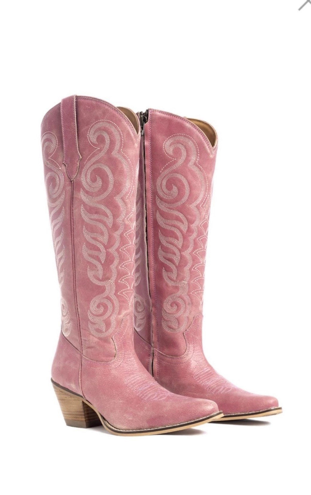 Traditional Western Flame Stitched Leather Boots