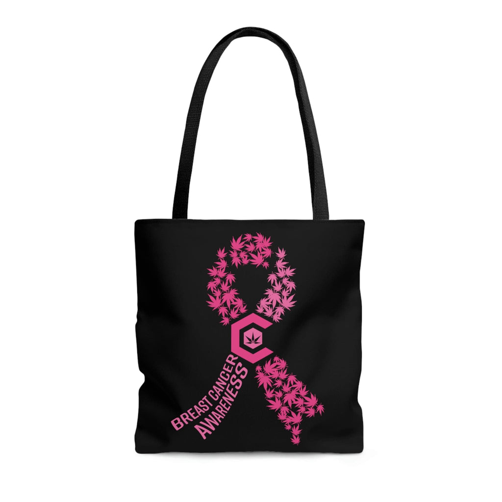 Breast Cancer Awareness Black Tote Bag
