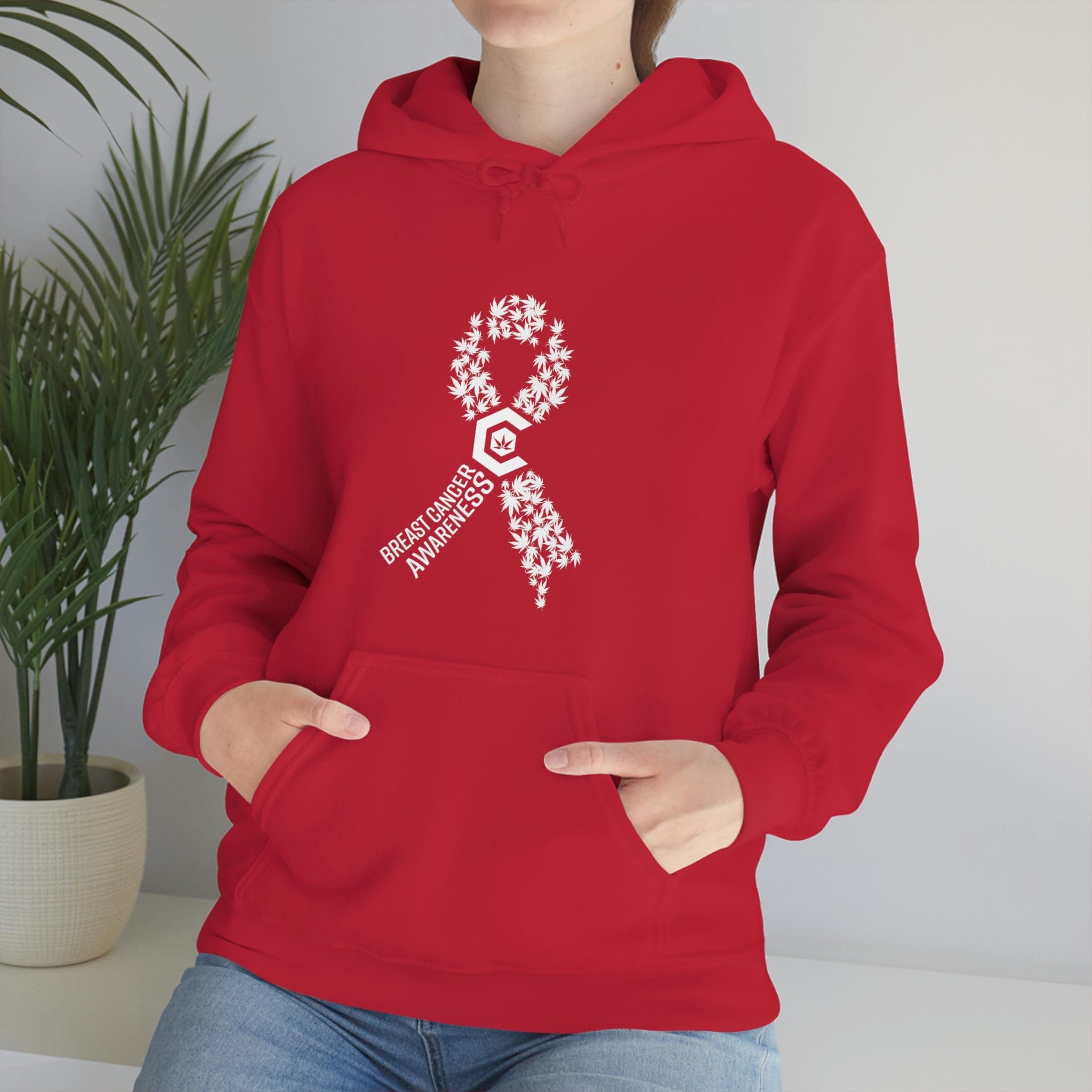 Breast Cancer Awareness Hoodie Weed Ribbons