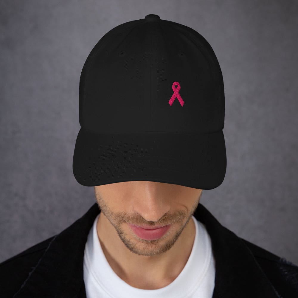 Breast Cancer Awareness Dad Hat with Pink Ribbon