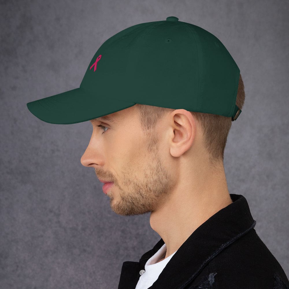 Breast Cancer Awareness Dad Hat with Pink Ribbon