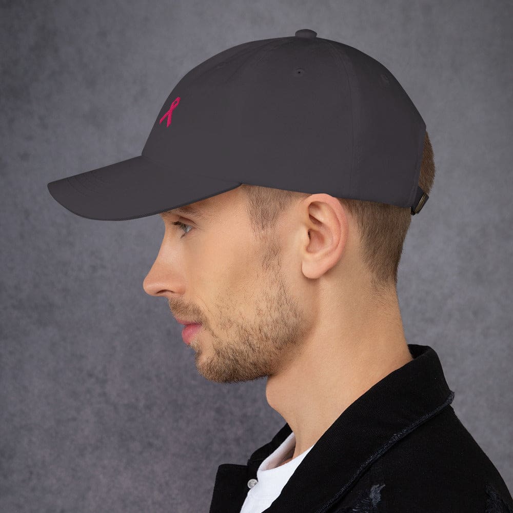 Breast Cancer Awareness Dad Hat with Pink Ribbon