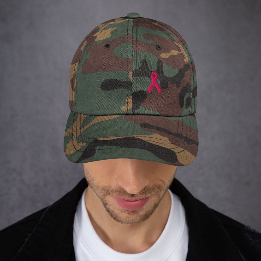 Breast Cancer Awareness Dad Hat with Pink Ribbon