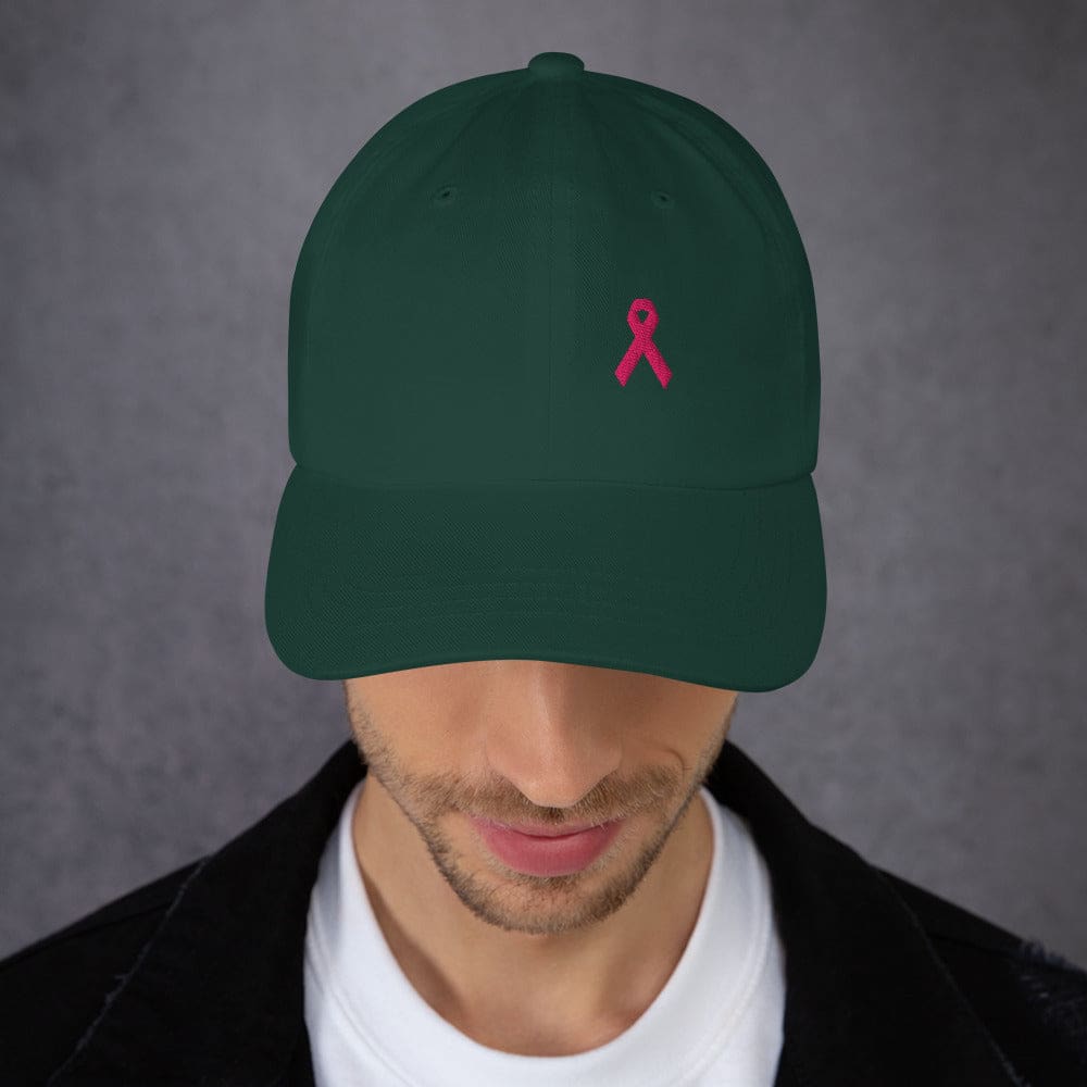 Breast Cancer Awareness Dad Hat with Pink Ribbon