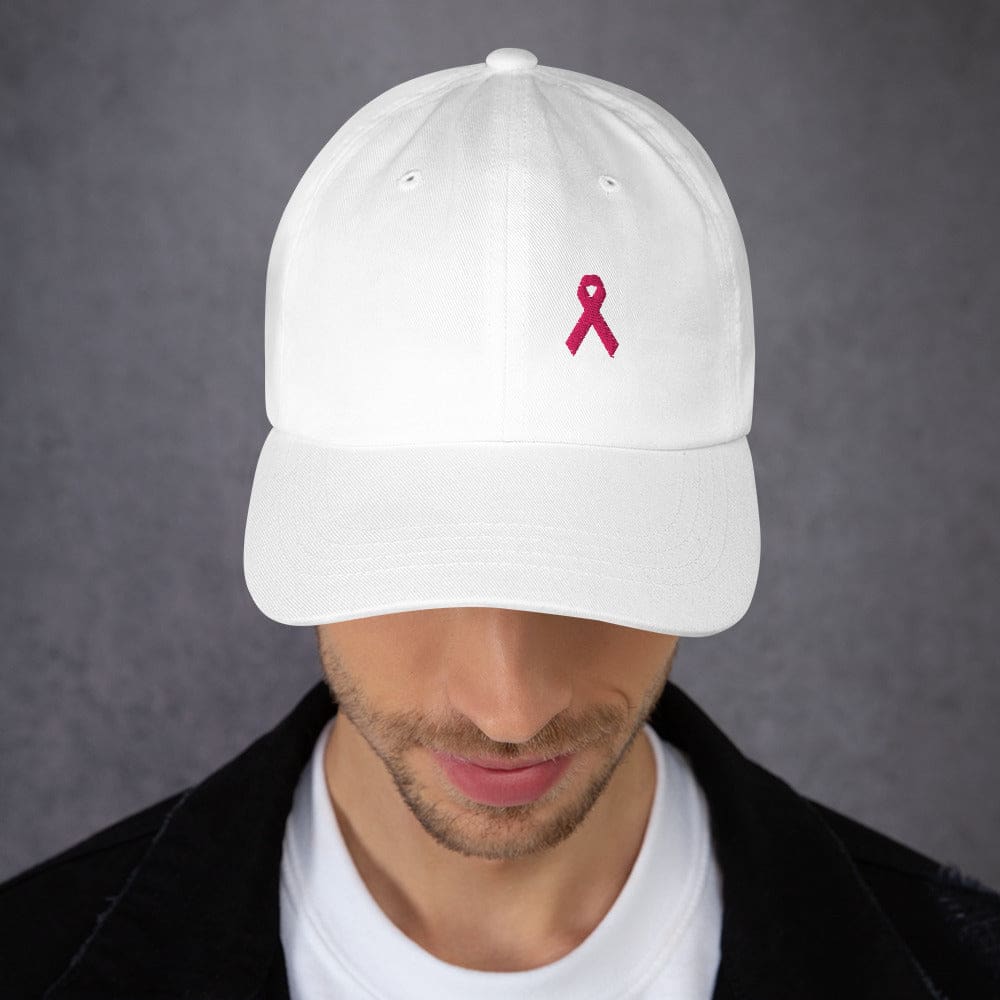 Breast Cancer Awareness Dad Hat with Pink Ribbon